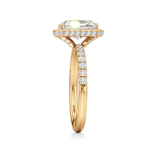 Jora Emerald Halo with Diamond Band