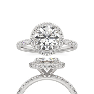 Jora Round Halo with Diamond Band