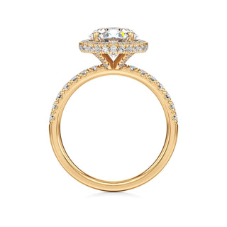 Jora Emerald Halo with Diamond Band