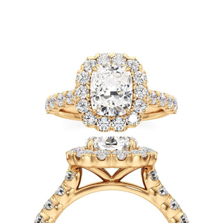 Juliette Elongated Cushion Cluster Halo