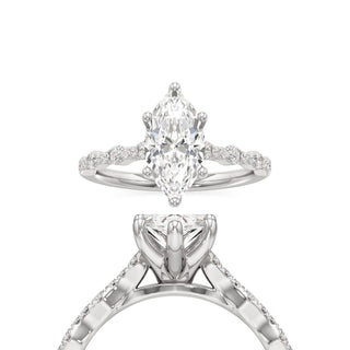 Kairi Elongated Cushion Station Diamond Band