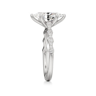 Kairi Elongated Cushion Station Diamond Band