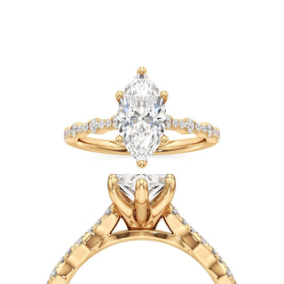 Kairi Elongated Cushion Station Diamond Band