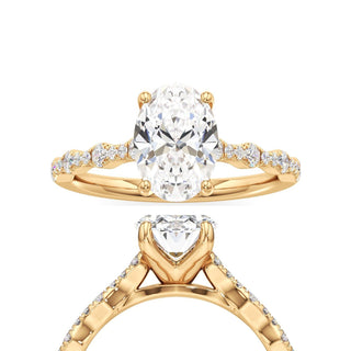 Kairi Elongated Cushion Station Diamond Band