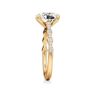 Kairi Elongated Cushion Station Diamond Band