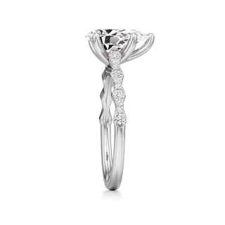 Kairi Elongated Cushion Station Diamond Band