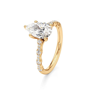 Kairi Elongated Cushion Station Diamond Band