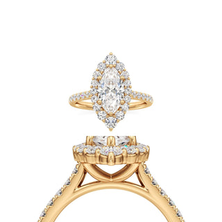 Kestrel Marquise Floral Cluster Halo