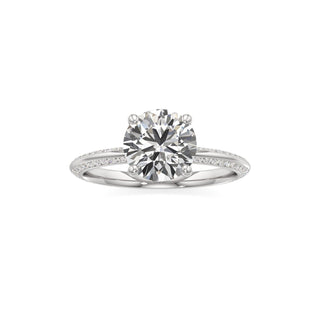 Knife Edge Channel Set Basket Radiant Engagement Ring