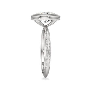 Knife Edge Channel Set Bezel Oval Engagement Ring