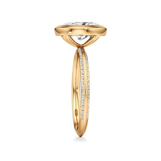 Knife Edge Channel Set Bezel Oval Engagement Ring