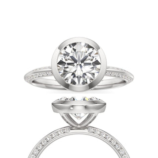 Knife Edge Channel Set Bezel Elongated Cushion Engagement Ring