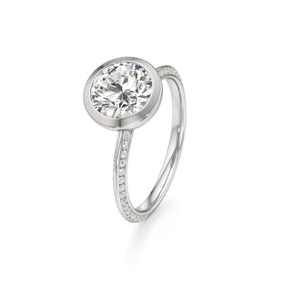 Knife Edge Channel Set Bezel Oval Engagement Ring