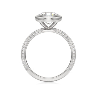 Knife Edge Channel Set Bezel Oval Engagement Ring