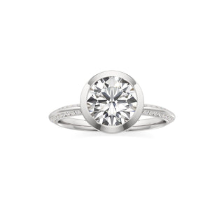 Knife Edge Channel Set Bezel Oval Engagement Ring