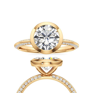 Knife Edge Channel Set Bezel Radiant Engagement Ring