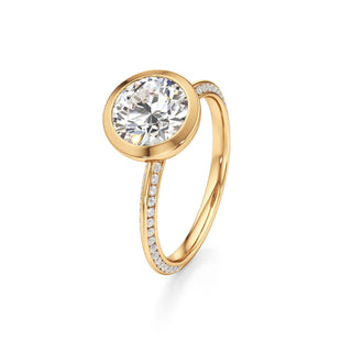 Knife Edge Channel Set Bezel Oval Engagement Ring