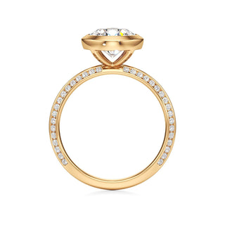 Knife Edge Channel Set Bezel Oval Engagement Ring