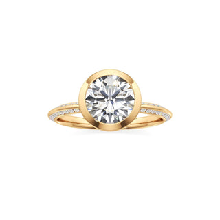 Knife Edge Channel Set Bezel Oval Engagement Ring