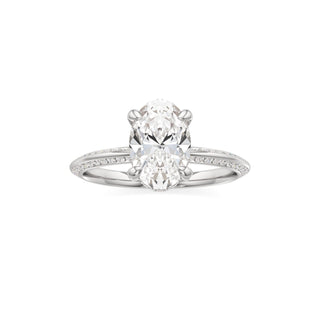 Knife Edge Channel Set Diamond Basket Round Engagement Ring