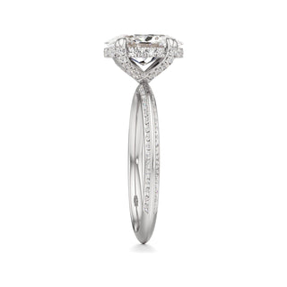 Knife Edge Channel Set Diamond Basket Round Engagement Ring
