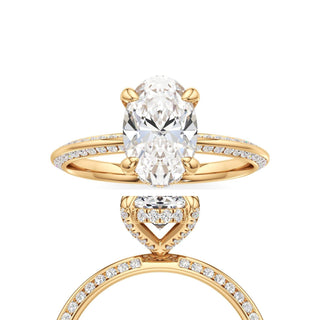 Knife Edge Channel Set Diamond Basket Round Engagement Ring