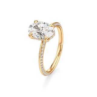 Knife Edge Channel Set Diamond Basket Round Engagement Ring