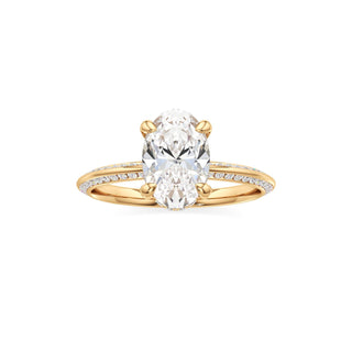 Knife Edge Channel Set Diamond Basket Round Engagement Ring