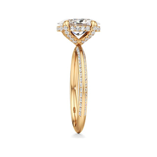 Knife Edge Channel Set Diamond Basket Round Engagement Ring