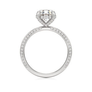 Knife Edge Channel Set Diamond Basket Round Engagement Ring