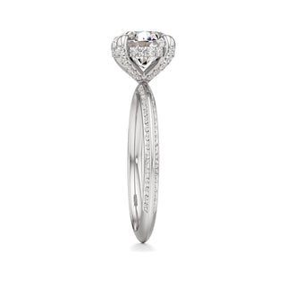 Knife Edge Channel Set Diamond Basket Round Engagement Ring