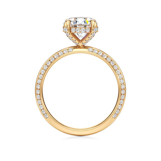 Knife Edge Channel Set Diamond Basket Round Engagement Ring