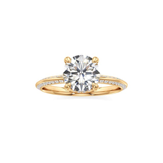 Knife Edge Channel Set Diamond Basket Round Engagement Ring