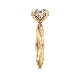 Knife Edge Channel Set Diamond Basket Round Engagement Ring