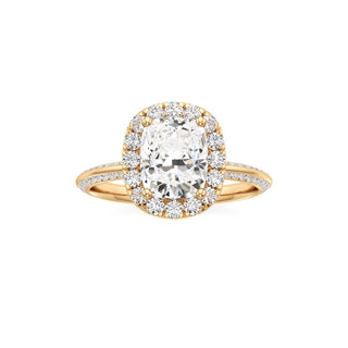 Knife Edge Channel Set Halo Marquise Engagement Ring