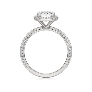 Knife Edge Channel Set Halo Marquise Engagement Ring