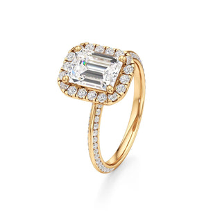 Knife Edge Channel Set Halo Marquise Engagement Ring