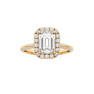 Knife Edge Channel Set Halo Marquise Engagement Ring