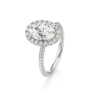 Knife Edge Channel Set Halo Marquise Engagement Ring
