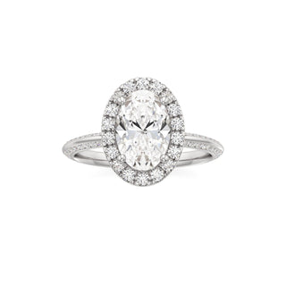 Knife Edge Channel Set Halo Marquise Engagement Ring