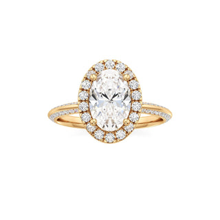 Knife Edge Channel Set Halo Marquise Engagement Ring