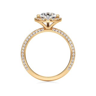 Knife Edge Channel Set Halo Marquise Engagement Ring
