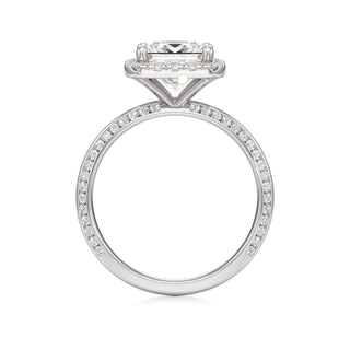 Knife Edge Channel Set Halo Marquise Engagement Ring