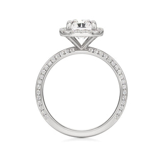 Knife Edge Channel Set Halo Marquise Engagement Ring