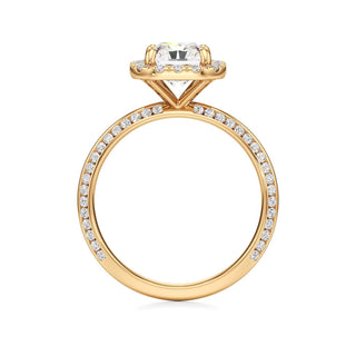 Knife Edge Channel Set Halo Marquise Engagement Ring