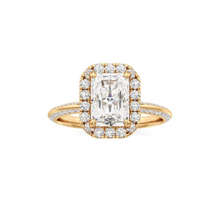 Knife Edge Channel Set Halo Marquise Engagement Ring