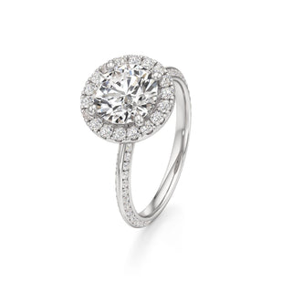 Knife Edge Channel Set Halo Marquise Engagement Ring