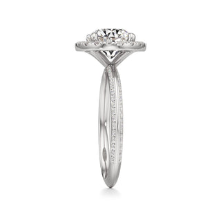 Knife Edge Channel Set Halo Marquise Engagement Ring