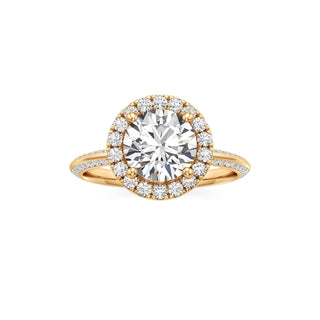Knife Edge Channel Set Halo Marquise Engagement Ring