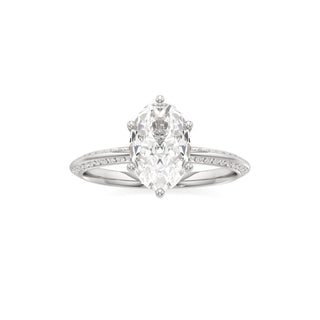 Knife Edge Channel Set Six Prong Round Engagement Ring